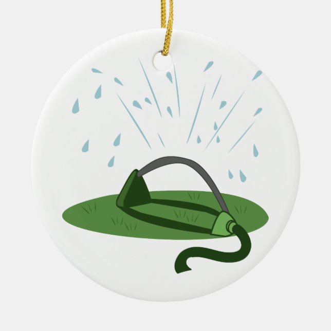 Lawn Sprinkler Ceramic Tree Decoration (Front)