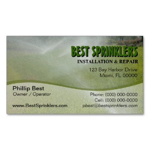 Lawn Sprinkler / Landscaping Business Card Magnet
