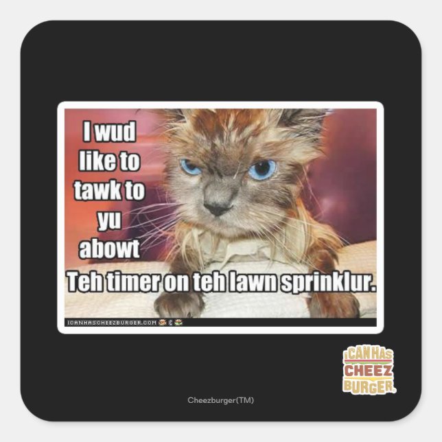 Lawn Sprinklur Timer Square Sticker (Front)