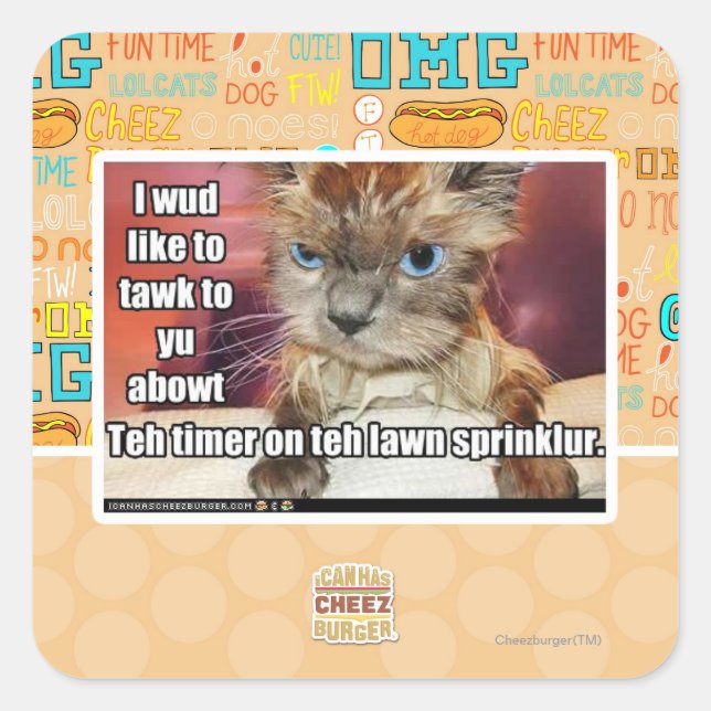 Lawn Sprinklur Timer Square Sticker (Front)