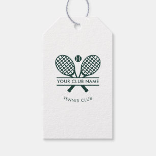 Lawn Tennis Country Club Name Green Motif Gift Tags