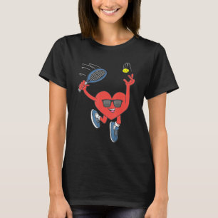 Lawn Tennis Happy Valentines Day Heart Love Marrie T-Shirt