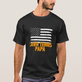 Lawn Tennis Papa American Flag Father's Day Men's T-Shirt