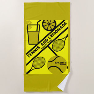 Lawn Tennis Player Graphic Art Beach Towel