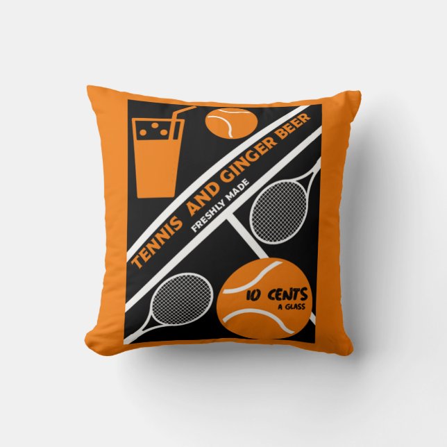 Lawn Tennis Player Graphic Art       Cushion (Front)