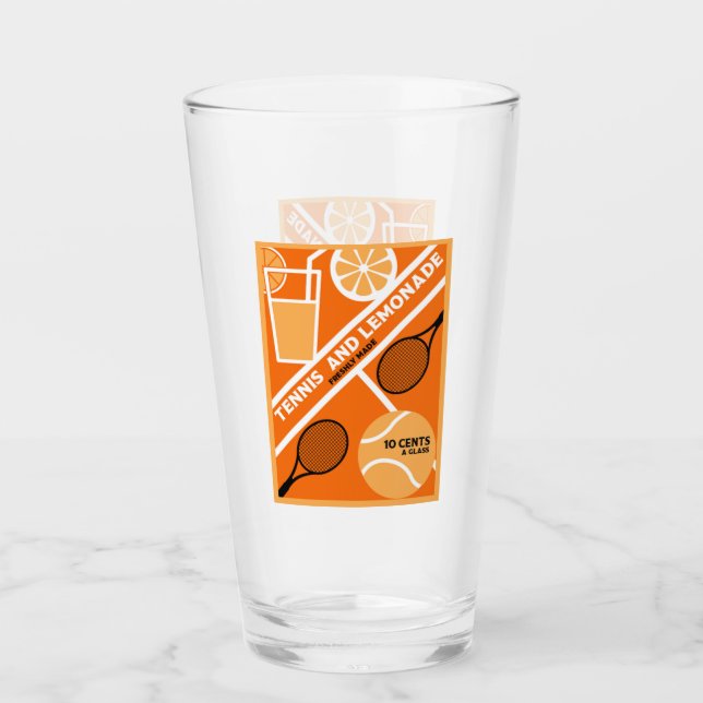 Lawn Tennis Player Graphic Art  Glass (Front)