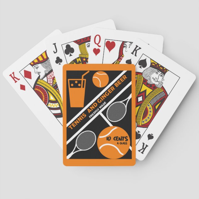 Lawn Tennis Player Graphic Art       Playing Cards (Back)