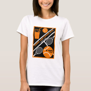 Lawn Tennis Player Graphic Art T-Shirt