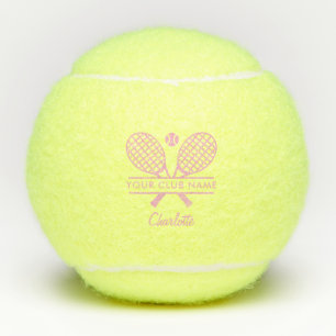 Lawn Tennis Player Pink Script Personalised Balls