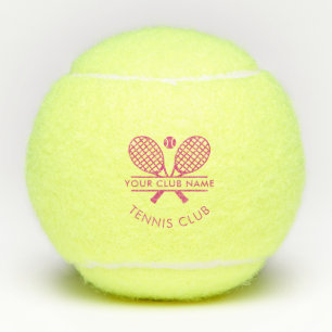 Lawn Tennis Sports Club Name Pink Text Balls