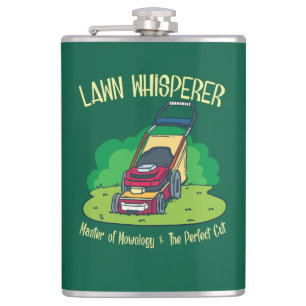 Lawn Whisperer Lawn Mower Garden Gardening Hip Flask