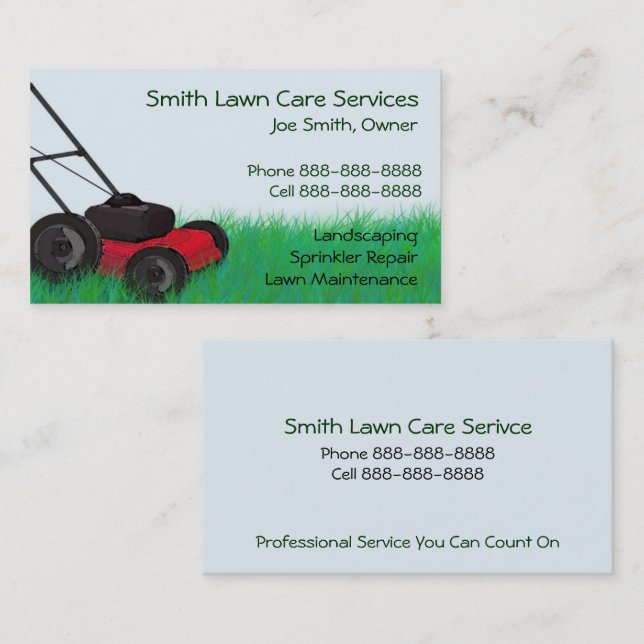 Lawn Yard Maintenance Servies Business Card (Front/Back)
