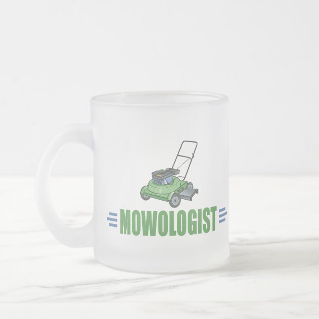Lawn Yard Mowing, Mow Lawns, Landscaping Lawn Care Frosted Glass Coffee Mug (Left)