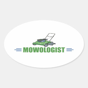 Lawn Yard Mowing, Mow Lawns, Landscaping Lawn Care Oval Sticker