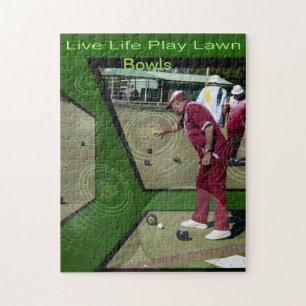 Lawnbowlers Playing Lawn Bowls, Jigsaw Puzzle