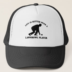 Lawnbowling vector designs trucker hat