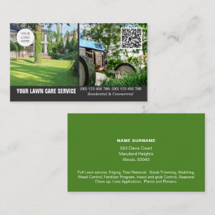 Lawncare business card with photo double sided