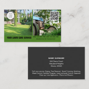 Lawncare business card with photo double sided