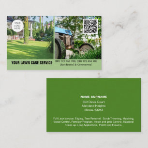Lawncare business card with photo double sided
