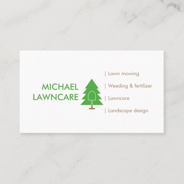 LawnCare Landscape Grass Mowing Business Card (Front)