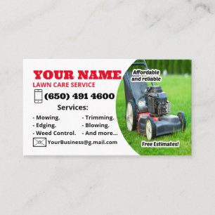 Lawncare Landscaping Grass Cutting Business Card