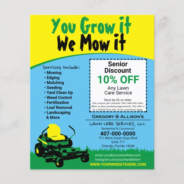 Lawncare Landscaping Grass Cutting  Flyer (Front)