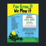 Lawncare Landscaping Grass Cutting Flyer<br><div class="desc">Promote and market your grass cutting or landscaping lawncare business more efficiently with these customisable flyers postcards templates. Simply replace the information with your information. Add a logo for better branding and voila! Potential clients will be impressed. See matching business cards.</div>