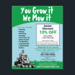 Lawncare Landscaping Grass Cutting  Flyer<br><div class="desc">Promote and market your grass cutting or landscaping lawncare business more efficiently with these customisable flyers postcards templates. Simply replace the information with your information. Add a logo for better branding and voila! Potential clients will be impressed. See matching business cards.</div>