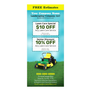 Lawncare Landscaping Grass Cutting Rack Card