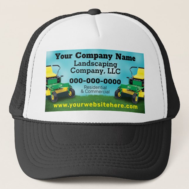 Lawncare Landscaping Grass Cutting Trucker Hat (Front)