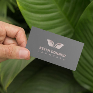 Lawncare & Landscaping Rose Gold Glitter Business Card
