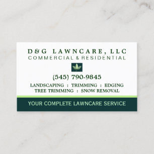 Lawncare or Landscaping Square Leaf Business Card