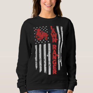 Lawnmower American Flag USA Garden Lawn Mowing Law Sweatshirt