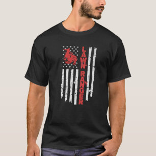 Lawnmower American Flag USA Garden Lawn Mowing Law T-Shirt
