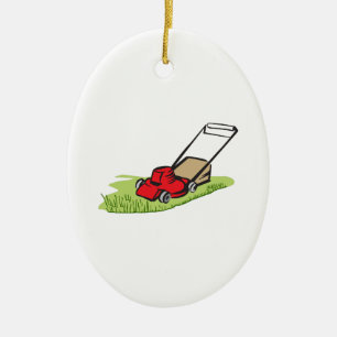 LAWNMOWER CERAMIC TREE DECORATION