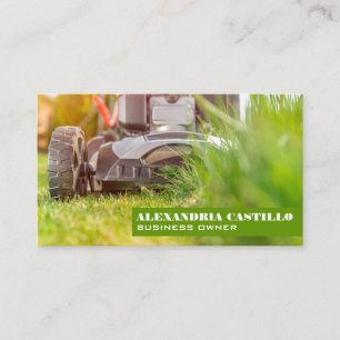 Lawnmower   Cutting Tall Grass   Landscaping Business Card