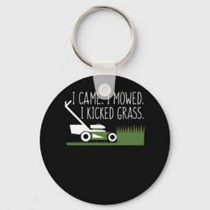 Lawnmower Gardener Came Mowed Kicked Grass Key Ring