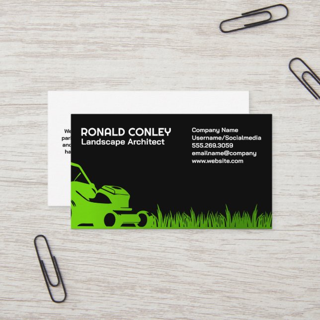 Lawnmower Grass | Landscaper Business Card (Front/Back In Situ)