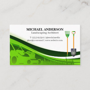 Lawnmower Landscaping Tools Business Card