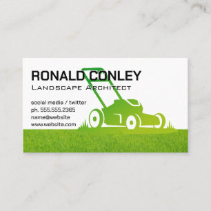 Lawnmower Lawn Care Topiary Landscaper Business Card