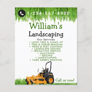 Lawnmower Mowing Cutting Services, Lawn Care Flyer