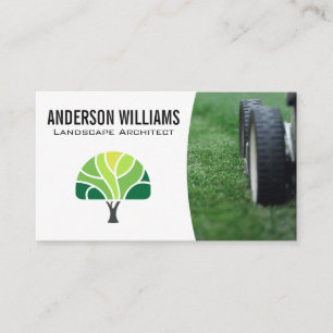 Lawnmower Tree Logo Business Card