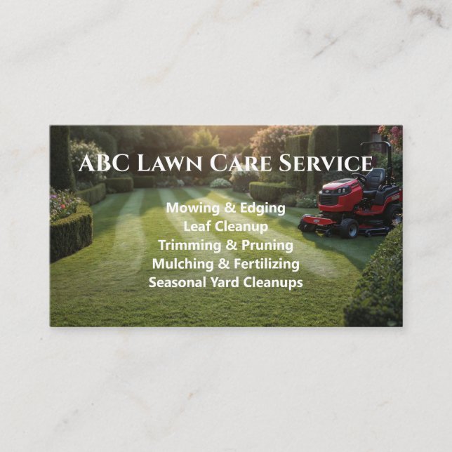 Lawnpro Premium Service Business Card (Front)