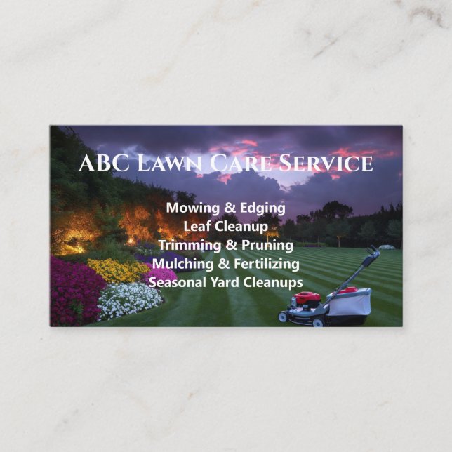 Lawnpro Premium Service Business Card (Front)