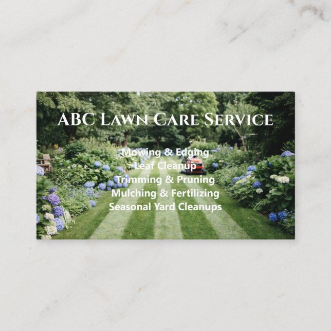 Lawnpro Premium Service Business Card (Front)