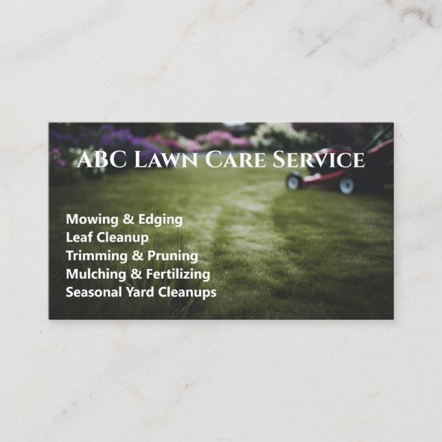 Lawnpro Premium Service Business Card (Front)