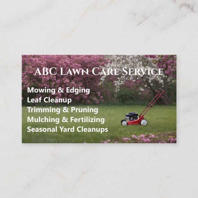 Lawnpro Premium Service Business Card (Front)