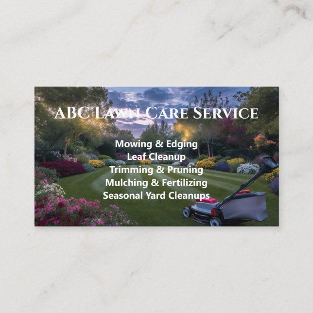Lawnpro Premium Service Business Card (Front)