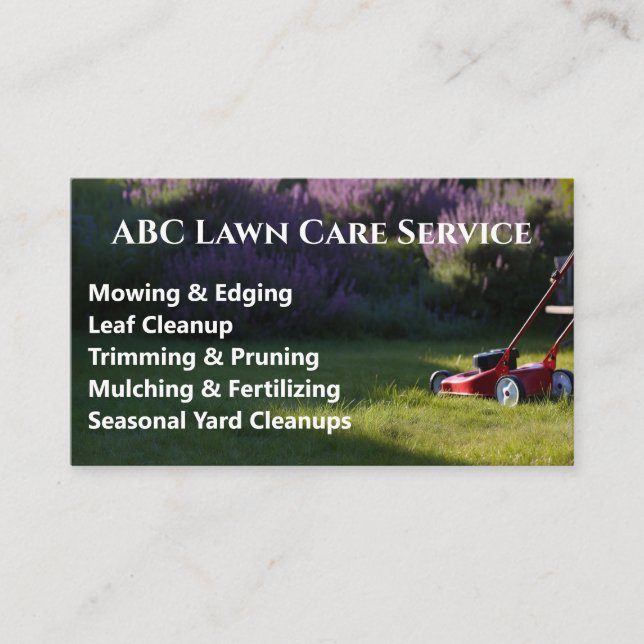 Lawnpro Premium Service Business Card (Front)