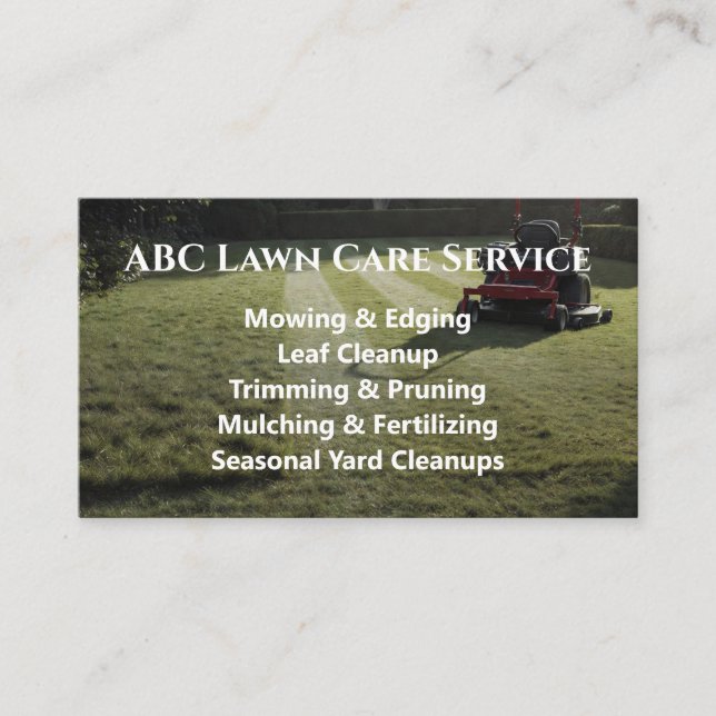 Lawnpro Premium Service Business Card (Front)